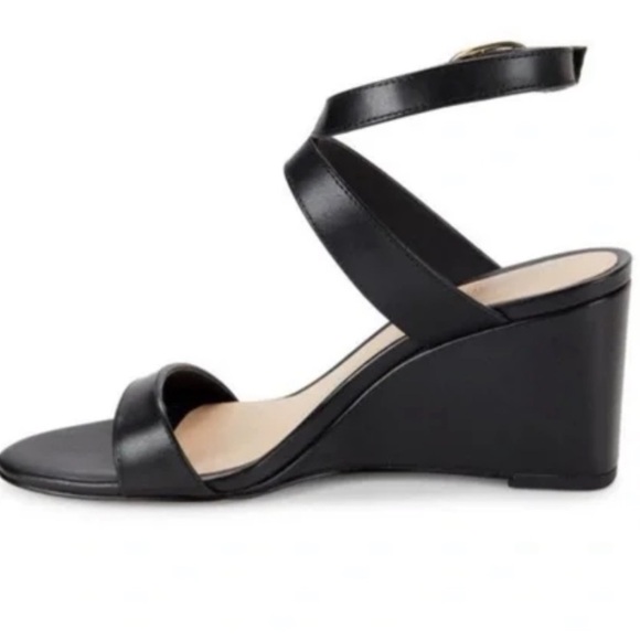 🌹STUART WEITZMAN🌹 Ave Strappy Wedge Sandals In Black Size: 7.5 - Picture 3 of 15